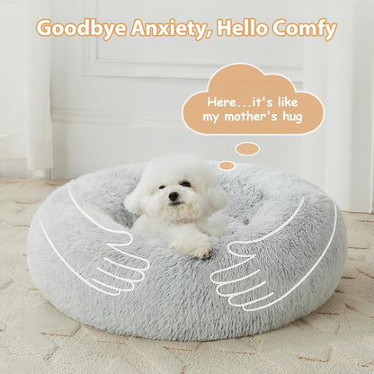 Small round Calming Dog Bed Cat Bed for Comfy Sleep