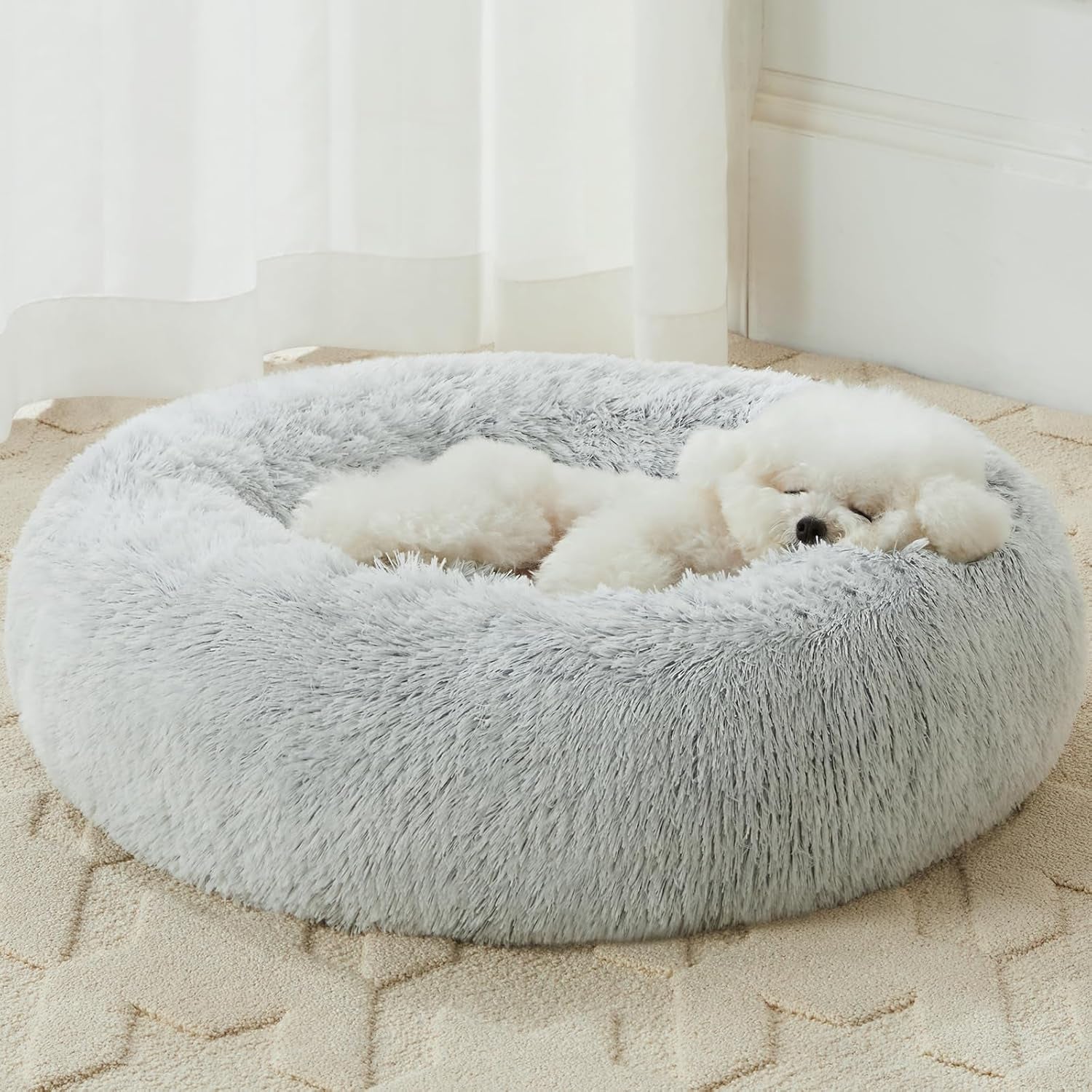 Small round Calming Dog Bed Cat Bed for Comfy Sleep