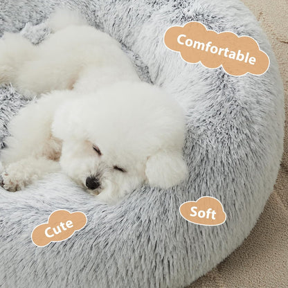 Small round Calming Dog Bed Cat Bed for Comfy Sleep