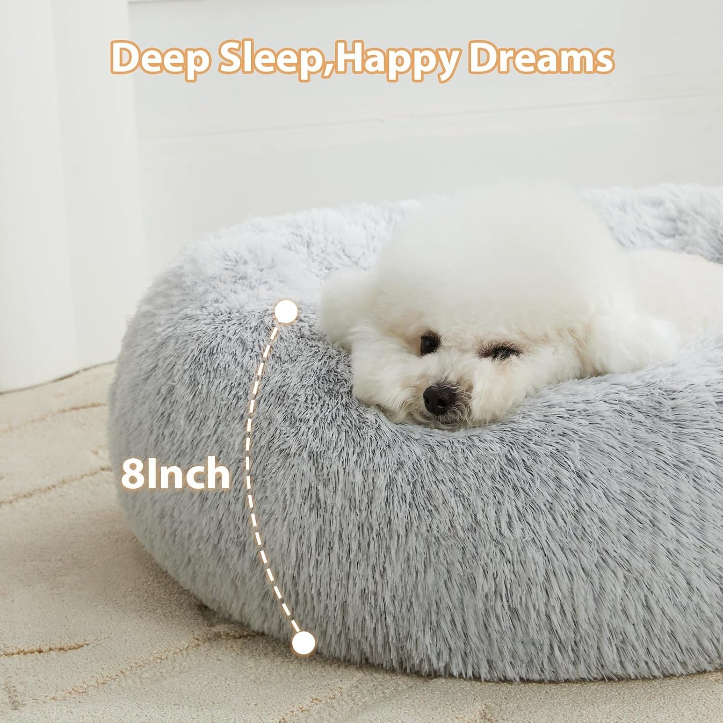 Small round Calming Dog Bed Cat Bed for Comfy Sleep