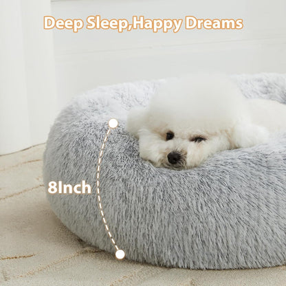 Small round Calming Dog Bed Cat Bed for Comfy Sleep