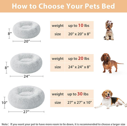 Small round Calming Dog Bed Cat Bed for Comfy Sleep